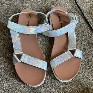 Never before worn silver sandals